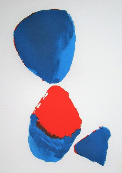 Nicolas DE STAËL (d’après) - Sans titre, 1952 - Pochoir aux couleurs de la gouache 2