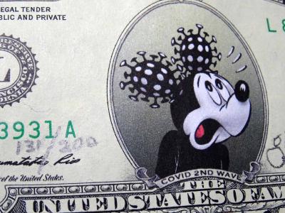 Jeff GILETTE - Corona 2nd wave, 2020 - Billet de 2 dollars signée et numérotée 2