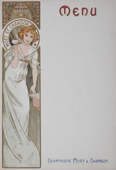 Alphonse MUCHA - Menu Champagne Moët & Chandon, 1899 - Lithographie originale 2