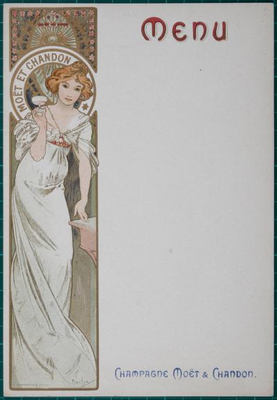 Alphonse MUCHA - Menu Champagne Moët & Chandon, 1899 - Lithographie originale 2