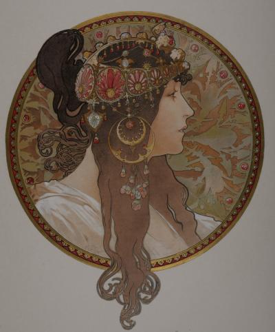 Alphonse MUCHA - Têtes byzantines, 1897 - Lithographie originale 2