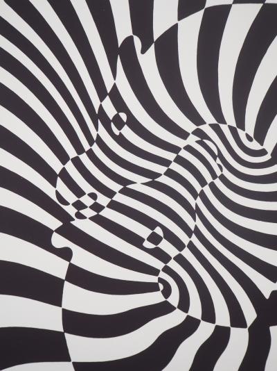 Victor VASARELY - Couple de zèbres, 1975 - Sérigraphie signée 2