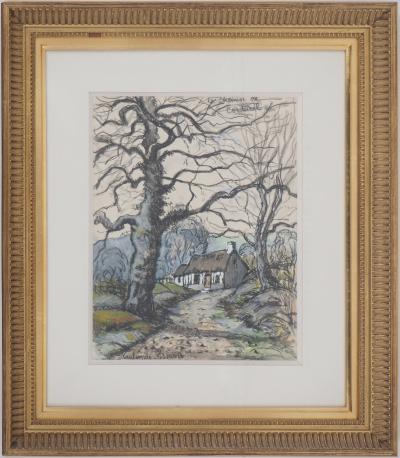Paul Emile PISSARRO - Normandie, la vieille ferme - Aquarelle originale, Signée 2