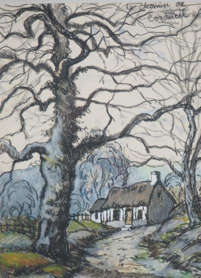 Paul Emile PISSARRO - Normandie, la vieille ferme - Aquarelle originale, Signée 2