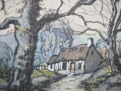 Paul Emile PISSARRO - Normandie, la vieille ferme - Aquarelle originale, Signée 2