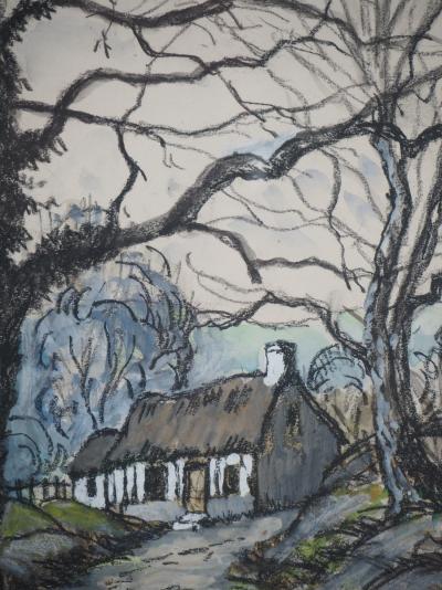 Paul Emile PISSARRO - Normandie, la vieille ferme - Aquarelle originale, Signée 2