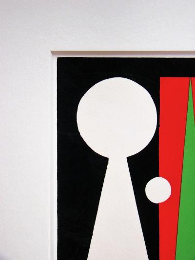 Auguste HERBIN (d’après) - Composition abstraite, 1952 - Pochoir aux couleurs de gouache 2