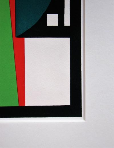 Auguste HERBIN (d’après) - Composition abstraite, 1952 - Pochoir aux couleurs de gouache 2