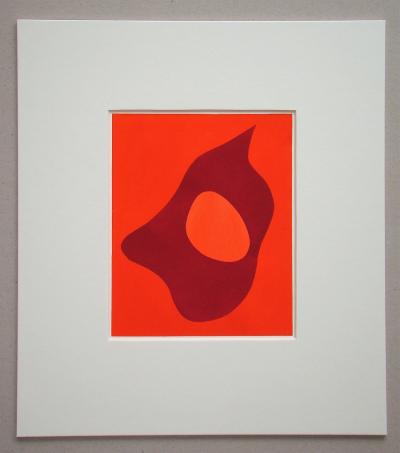Jean ARP (d’après) - Composition abstrait, 1952 - Pochoir à la gouache 2