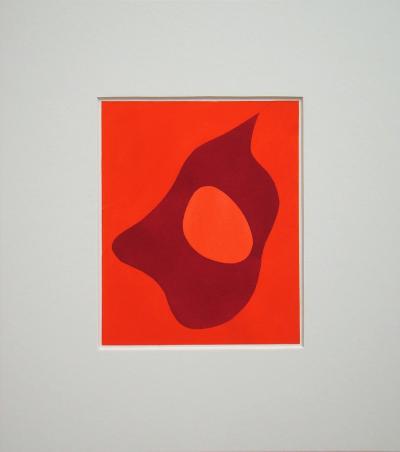 Jean ARP (d’après) - Composition abstrait, 1952 - Pochoir à la gouache 2