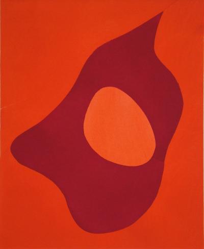 Jean ARP (d’après) - Composition abstrait, 1952 - Pochoir à la gouache 2