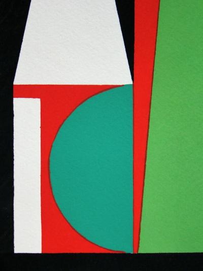 Auguste HERBIN (d’après) - Composition abstrait, 1952 - Pochoir à la gouache 2