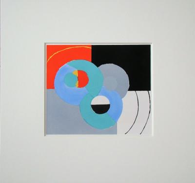 Sonia DELAUNAY (d’après) - Composition abstraite, 1952 - Pochoir à la gouache 2