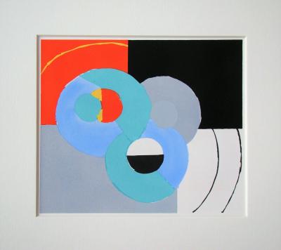 Sonia DELAUNAY (d’après) - Composition abstraite, 1952 - Pochoir à la gouache 2