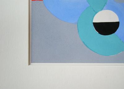 Sonia DELAUNAY (d’après) - Composition abstraite, 1952 - Pochoir à la gouache 2