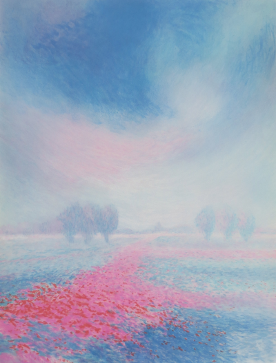 Claude MANOUKIAN - Paysage bleu - Lithographie signée et dédicacée 2