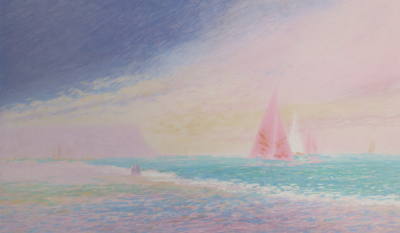 Claude MANOUKIAN - Les voiles roses - Lithographie signée et dédicacée 2