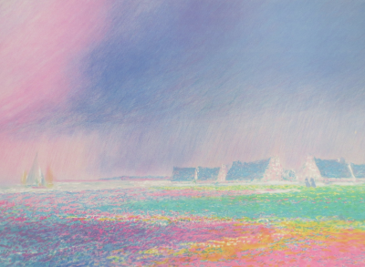 Claude MANOUKIAN - Les maisons bretonnes - Lithographie  signée et dédicacée 2