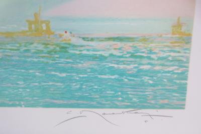 Claude MANOUKIAN - La péniche - Lithographie signée et dédicacée 2