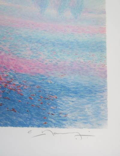 Claude MANOUKIAN - Paysage bleu - Lithographie signée et dédicacée 2