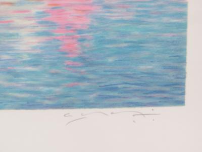 Claude MANOUKIAN - Voiles blanches et roses - Lithographie signée et dédicacée 2