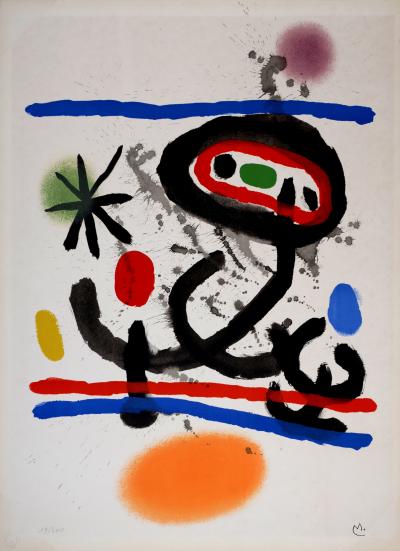 Joan MIRO - Composition, 1961 - Lithographie originale en couleurs sur papier BFK Rives 2