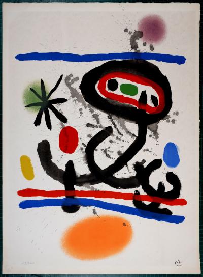 Joan MIRO - Composition, 1961 - Lithographie originale en couleurs sur papier BFK Rives 2