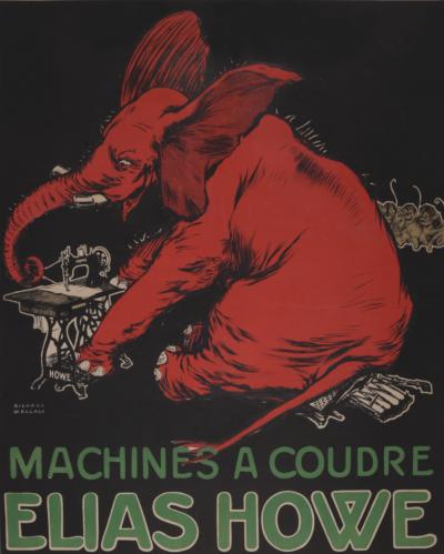 Richard WALLACE - Machine à coudre Elias Howe, 1898 - Affiche originale dos sur lin 2