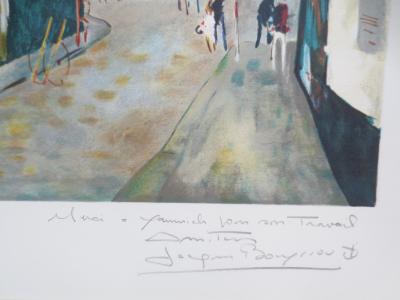 Jacques BOUYSSOU- Rue à Paris - Lithographie signée et dédicacée 2