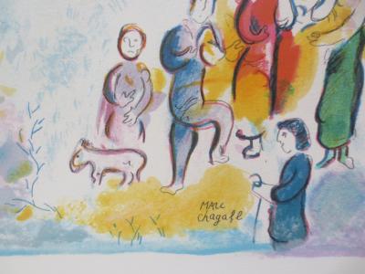 Marc CHAGALL (nachher) - Die Weihnachtsprozession - Lithographie auf dem Teller signiert 2