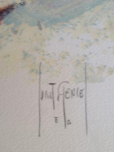 Francis  SAINT-GENIES - Le masque - Lithographie signée au crayon 2