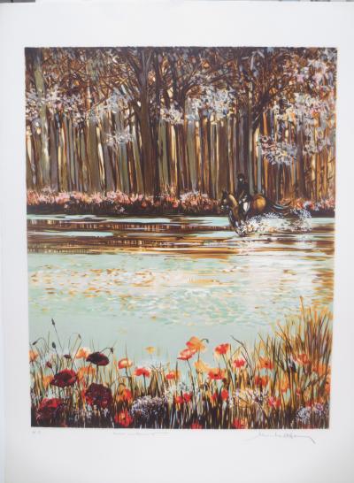 Michel HENRY - Les cavaliers aux coquelicots - Lithographie signée 2