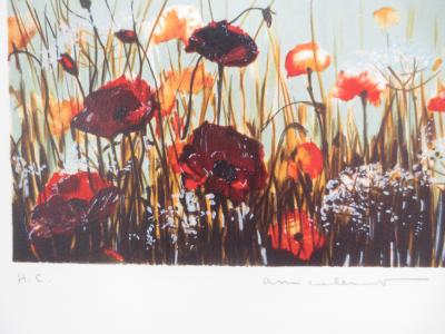 Michel HENRY - Les cavaliers aux coquelicots - Lithographie signée 2