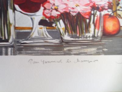 Michel HENRY - Anémones rouges - Lithographie signée au crayon 2