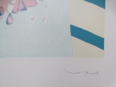 André VIGUD - Femme au bouquet - Lithographie signée au crayon 2
