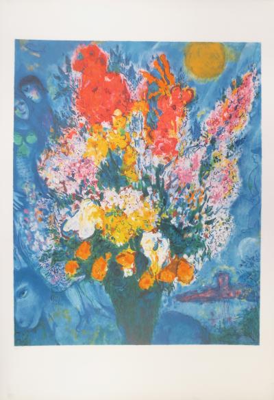 Marc CHAGALL (after) - Bouquet illuminating the sky, 1994 - Signed lithograph 2