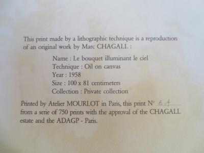 Marc CHAGALL (after) - Bouquet illuminating the sky, 1994 - Signed lithograph 2