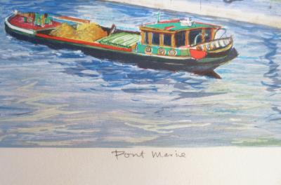Jeremy KING - Le Pont Marie - Lithographie signée et dédicacée 2