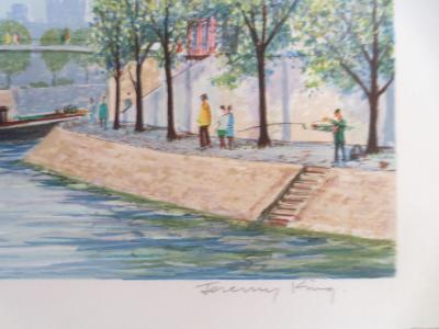 Jeremy KING - Le pont Saint-Louis Paris - Lithographie signée et dédicacée 2