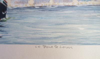 Jeremy KING - Le pont Saint-Louis Paris - Lithographie signée et dédicacée 2