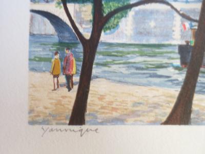 Jeremy KING - Le pont Saint-Louis Paris - Lithographie signée et dédicacée 2