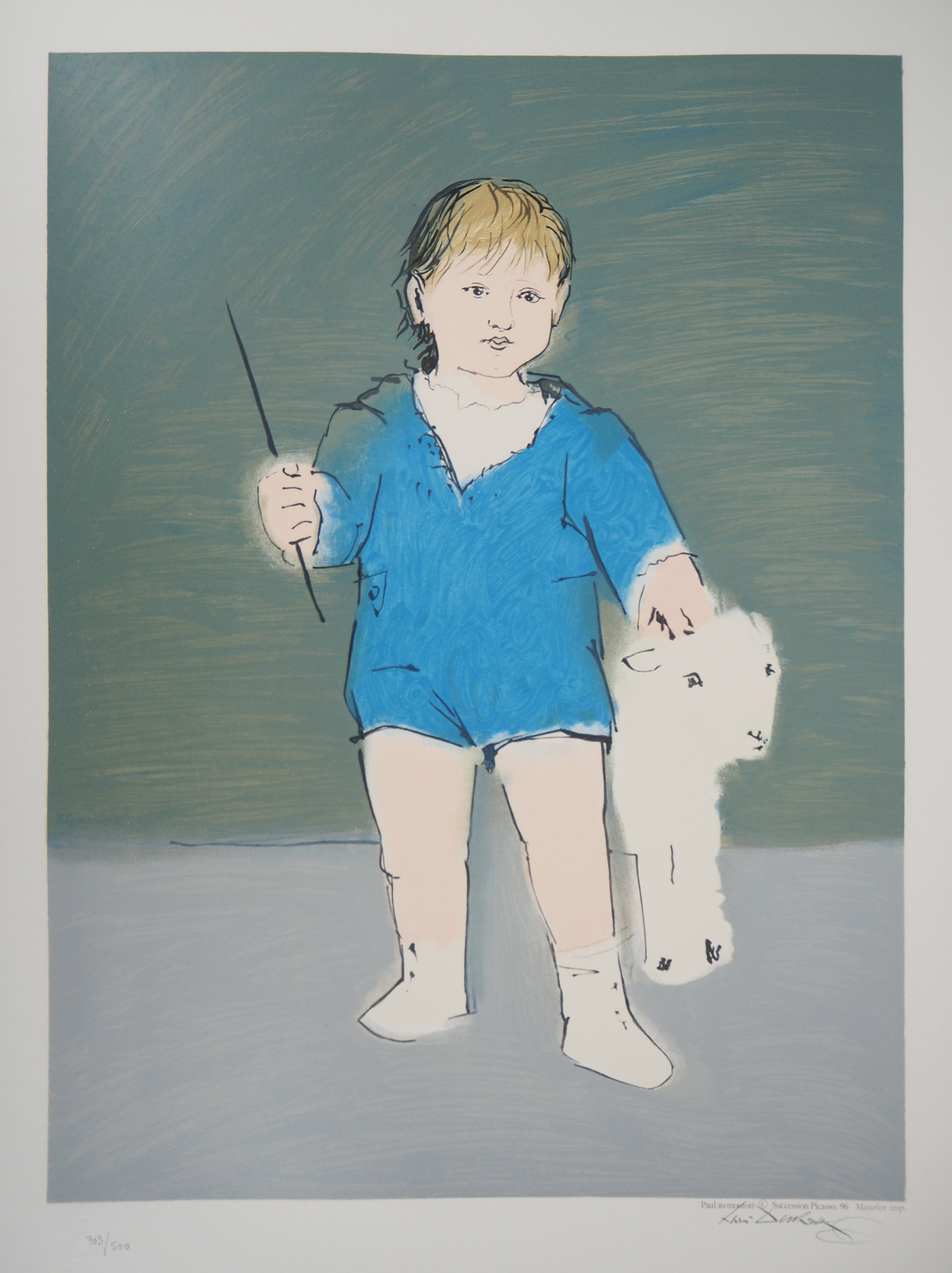Pablo PICASSO (d'après) - Enfant et agneau, 1996 - Lithographie en