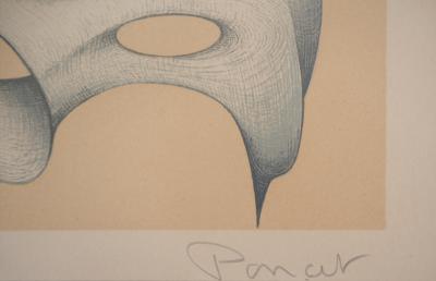 Antoine PONCET: Masque futuriste - Lithographie originale signée au crayon 2