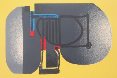Ladislas KIJNO: Composition abstraite - Lithographie originale signée 2