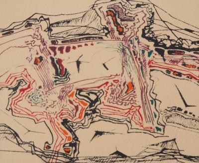 Ervin PATKAÏ: Paysage surréaliste - Lithographie originale signée 2