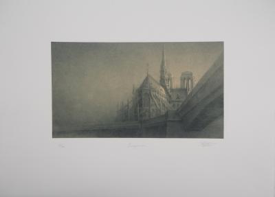 Jean Michel MATHIEUX-MARIE: Notre-Dame de Paris, Emergence - Gravure originale signée au crayon 2