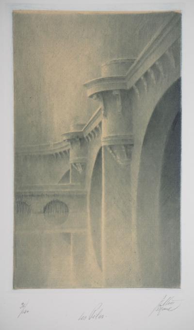 Jean Michel MATHIEUX-MARIE: Piles du Pont Neuf - Gravure originale signée au crayon 2