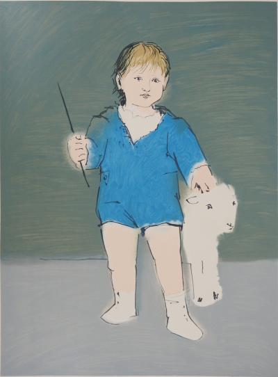 Pablo PICASSO (d’après) - Enfant et agneau, 1996 - Lithographie en couleurs 2