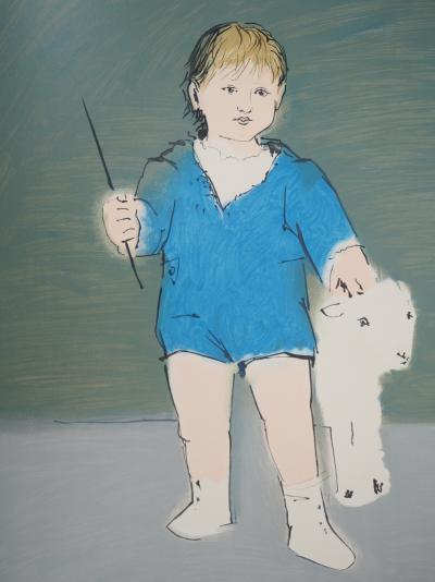 Pablo PICASSO (d’après) - Enfant et agneau, 1996 - Lithographie en couleurs 2
