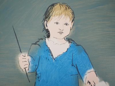 Pablo PICASSO (d’après) - Enfant et agneau, 1996 - Lithographie en couleurs 2